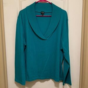 Rafaella Women’s 2X Teal Blue Sweater